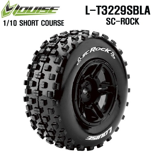 [L-T3229SBLA] SC-ROCK 1/10 Short Course 2.2&quot;x3.0&quot; Tires Soft Compound / 2.2&quot;x3.0&quot; Black Rim (2) / 12mm HEX