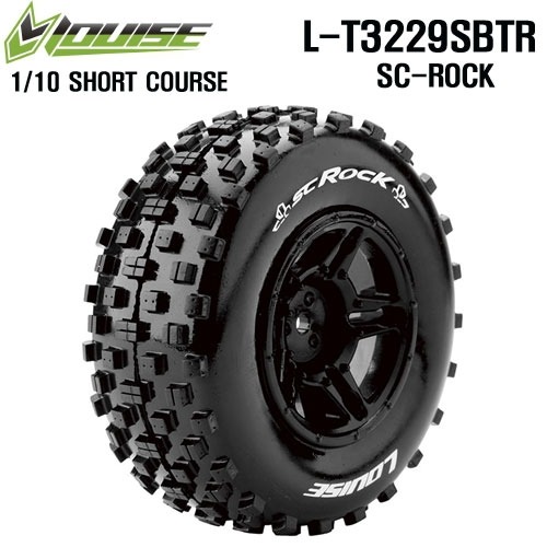 [L-T3229SBTR] SC-ROCK 1/10 Short Course 2.2&quot;x3.0&quot; Tires Soft Compound / 2.2&quot;x3.0&quot; Black Rim (2) / 12mm HEX