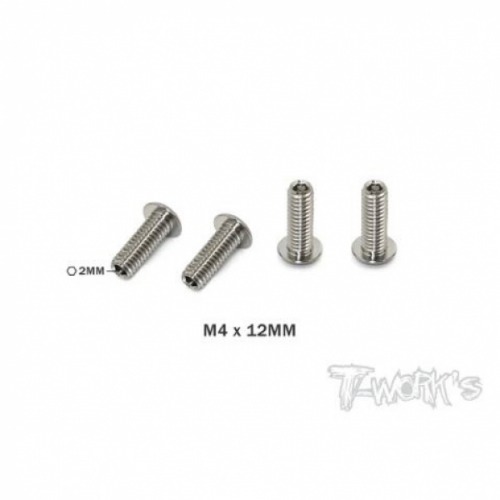 [TP-087-D]4x12mm 64 Titanium Down Stop Screws 4pcs.