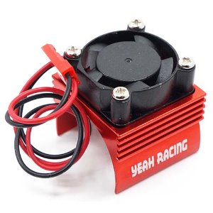 [#YA-0461RD] Aluminum 380 Motor Heat Sink w/Cooling Fan 25x25mm (Red) (5.0~8.4V)