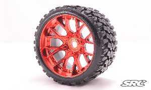 [매장입고][SRC1002R]Terrain Crusher Offroad Beltedtire Red wheels 1/2 offset W/ WHD (146mm Diameter) 2pcs