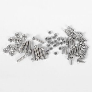 [#Z-S0228] [단종｜72개입] Replacement Silver Screws for Militant 2.2 Rear Beadlock Wheels (M2.5 / M1.6 볼트+너트) (스케일 볼트)