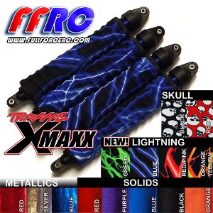 [#XMX018SKB] [4개입] Traxxas 1/6 X-Maxx Shock Boots (34mm OD｜145mm long) - Skull Black