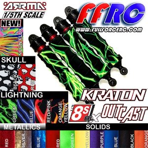 [#ARM818LORG] [4개 한대분] ARRMA 5th Scale Kraton 8S / Outcast 8S Shock Boots - Lightning Orange/Yellow