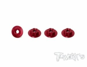 [TA-127R]7075-T6 Light Weight large-contact Lo Profile Serrated M4 Wheel Nuts (4pcs)