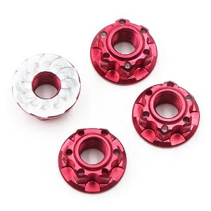 [매장입고][#YA-0448RD] 4mm Aluminium Wheel Flange Lock Nut 4pcs For RC Car Red