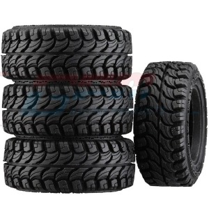 [#TRX4MZSP26A-BK] [4개입] 1.33 Inch High Adhesive Crawler Rubber Tires w/Foam Inserts (Traxxas TRX-4M｜크기 58 x 24mm)