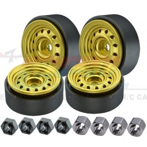 [#TRX4MZSP1220-GD] [4개입] Aluminum 1.0 Inch Beadlock Wheel Rims Set (12 Holes) (트랙사스 TRX-4M)