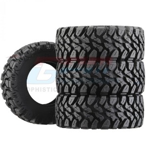 [#TRX4MZSP25A-BK] [4개입] 1.33 Inch High Adhesive Crawler Rubber Tires w/Foam Inserts (Traxxas TRX-4M｜크기 64 x 24mm)