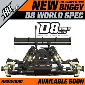 [HB204850](6월말~7월초 입고 / 예약 판매중) HB RACING D8 World Spec 1/8 Competition Nitro Buggy (Without Bodyshell)