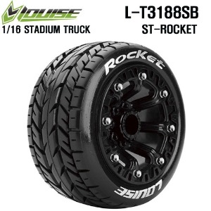 [L-T3188SB] ST-ROCKET 2.2인치 Stadium Truck Tire Soft / Black Spoke Rim / Mounted 12mm HEX (반대분, 본딩완료)