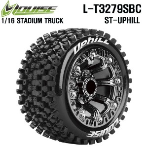 [L-T3279SBC] ST-UPHILL 2.2인치 Stadium Truck Tire Soft / Black Chrome Spoke Rim / Mounted 12mm HEX (반대분, 본딩완료)