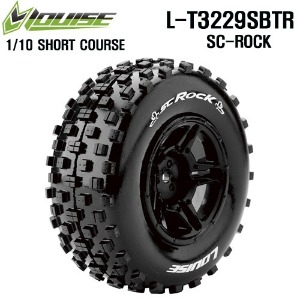 [L-T3229SBTR] SC-ROCK 1/10 Short Course 2.2&quot;x3.0&quot; Tires Soft Compound / 2.2&quot;x3.0&quot; Black Rim (2) / 12mm HEX