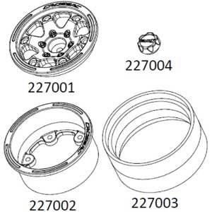 [#97401062] [2개입 반대분] 2.2&quot; Beadlock Wheels w/Screws (12mm Hex) for EMO-X (설명서 품번 #227001, 227002, 227003, 227004)