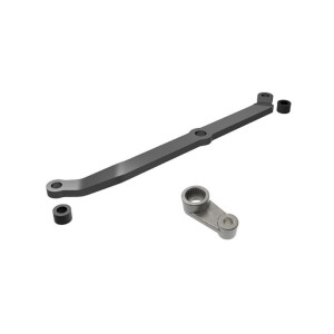 [AX9748-GRAY] Steering link,6061-T6 aluminum,dark titanium-anodized/servo horn,metal/spacers(2)/3x6mm CCS/2.5x7mm SS
