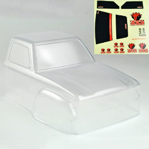 [#97400441 ■] Clear Body Shell w/Decals, Window Masks (for SR4)